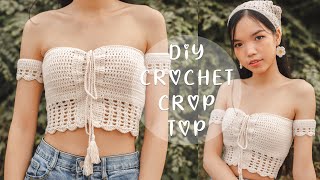 DIY Crochet Off Shoulder Top | DIY Crochet Crop Top | Chenda DIY