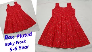 Beautiful summer baby frock cutting/Box pleated baby frock cutting and stitching 5-6yr baby  frock