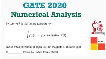 NUMERICAL ANALYSIS - GATE 2020 - MATHEMATICS