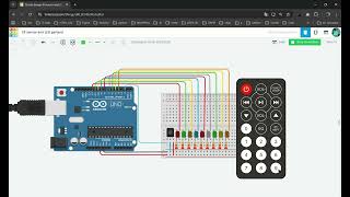 Arduino IR sensor and LED garland | Tinkercad Simulation