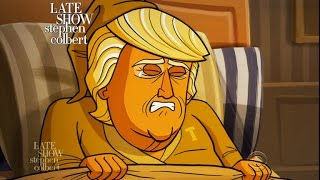Cartoon Donald Trump Gets Tucked Into Bed By Steve Bannon