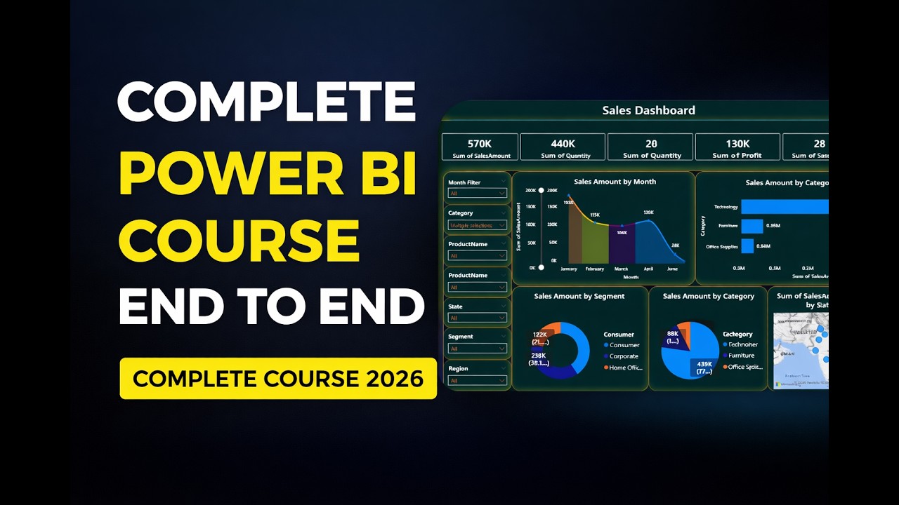 Power BI Complete Course 2026 | Full Tutorial for Beginners | End-to ...