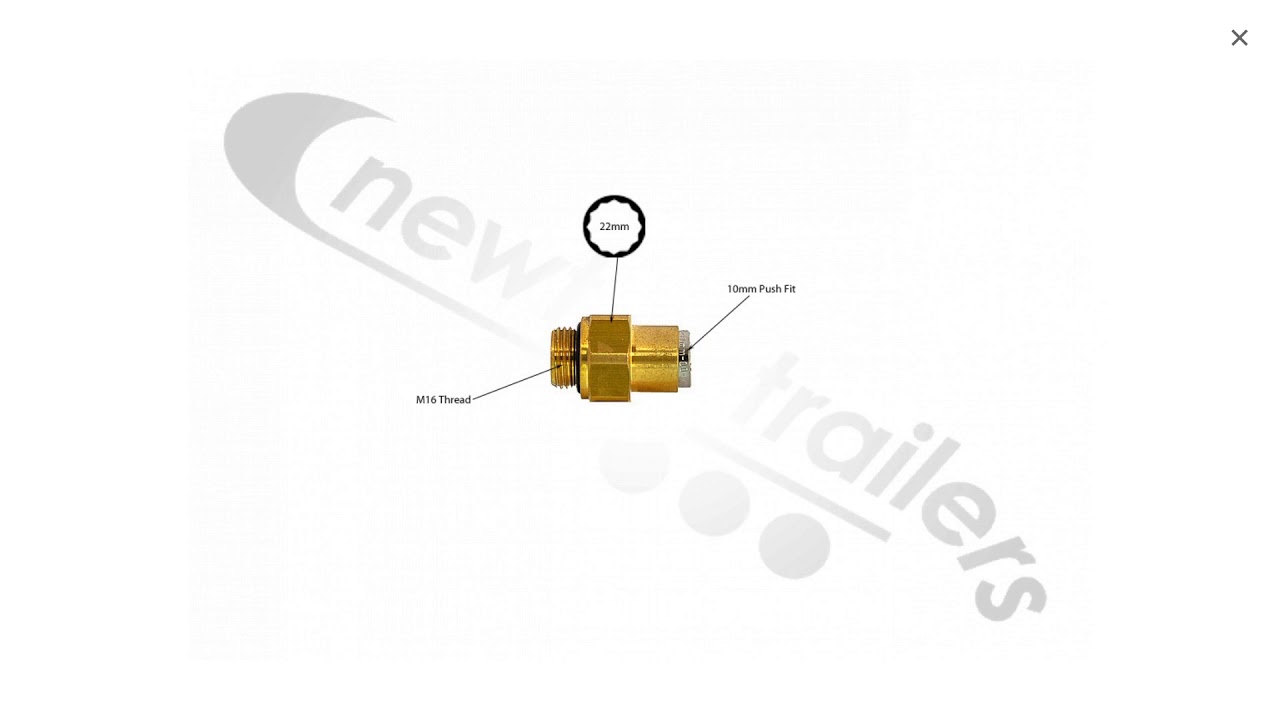 N1001371 - Brass Fitting M16 Male Stud With 10mm Pipe Fitting.