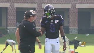 Ravens Quarterback Lamar Jackson Returns To The Practice Field