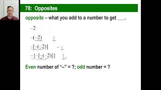 Saxon Math - Pre-Algebra 1/2: 3rd Edition (Lesson 78) - Opposites