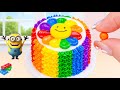 Miniature Rainbow Cake 🌈 How To Decorate Mini Chocolate Cake With Flower | Tiny Cakes World