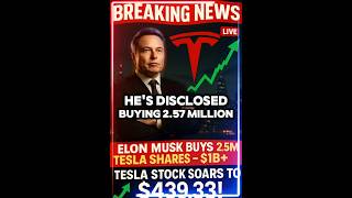 🚨 Elon Musk Buys $1B Tesla Stock! 🚀📈 #motivation #news #elonmusk #stockmarket #viral #usa #subratde