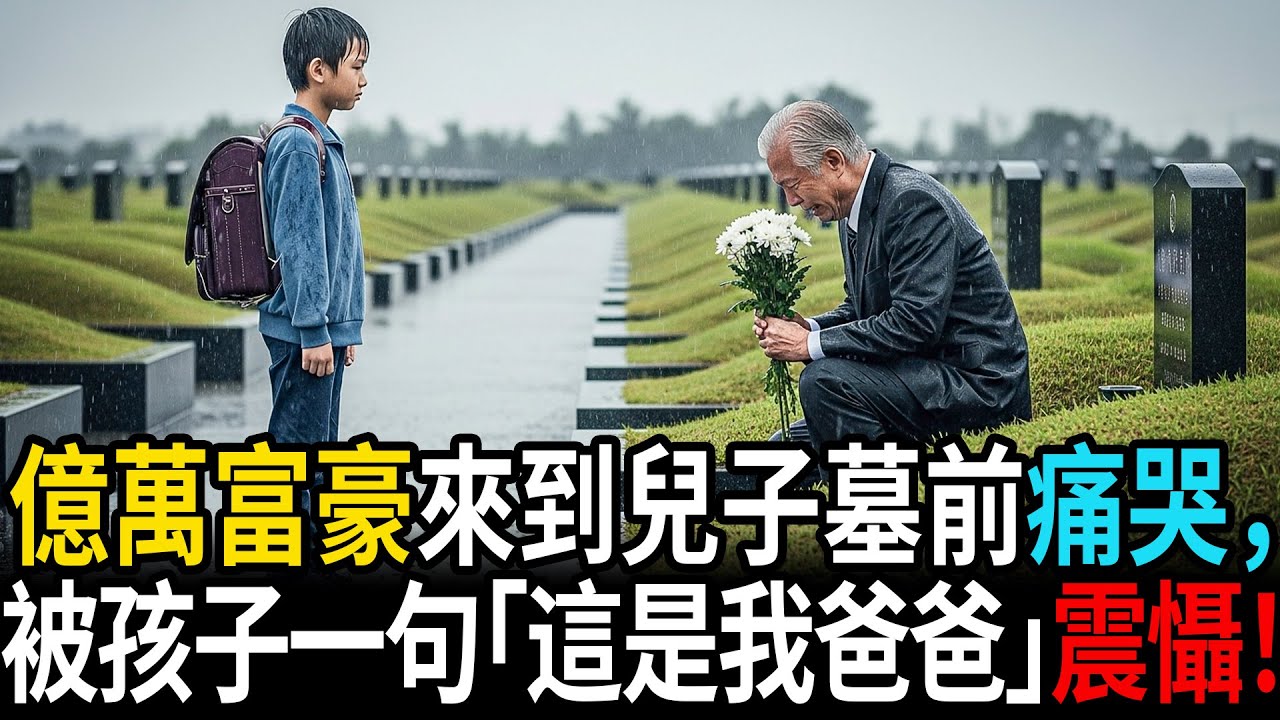 億萬富豪來到兒子墓前痛哭懊悔，卻被孩子一句「這是我爸爸」徹底震懾！ #老年故事 #感人故事 #老年生活 #家庭故事 #人生經歷 #故事