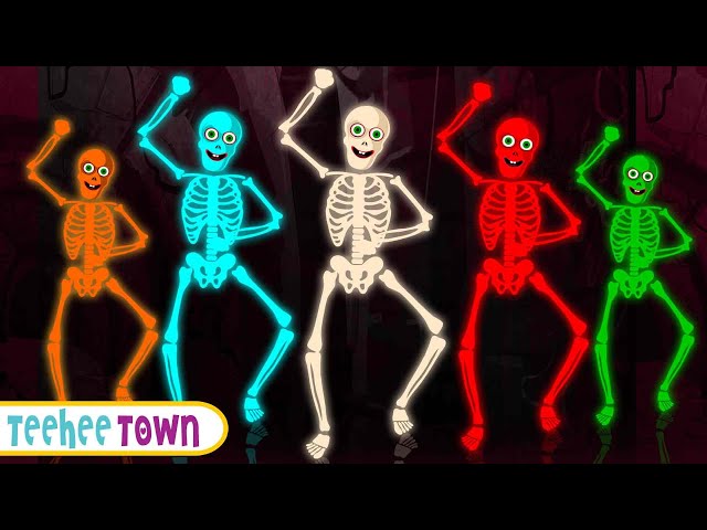Haunted Five Skeletons Halloween Song | Spooky Scary Skeletons Songs By Teehee Town class=