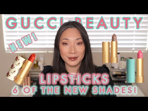 GUCCI BEAUTY - NEW Lipsticks with Lip Swatches! - YouTube