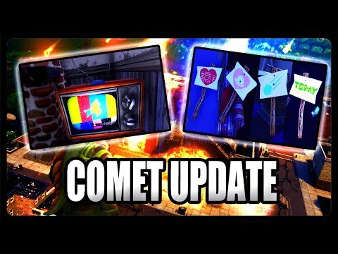 TILTED TOWERS COMET UPDATE! SECRET UFO, EMERGENCY BROADCAST, & SIGNS (Fortnite Season 4)