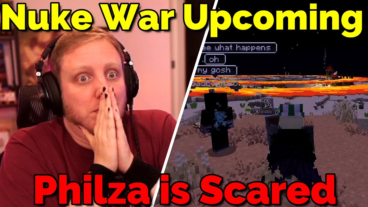 Филза в ужасе от нового ядерного удара Эйпьера на QSMP Minecraft