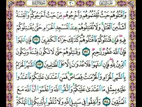 تحفيظ سورة البقره صفحه ٣٠ من الايه ١٩٥ ١٩٦ هيا بنا لنحفظ كل يوم نصف صفحة من القرآن الكريم
