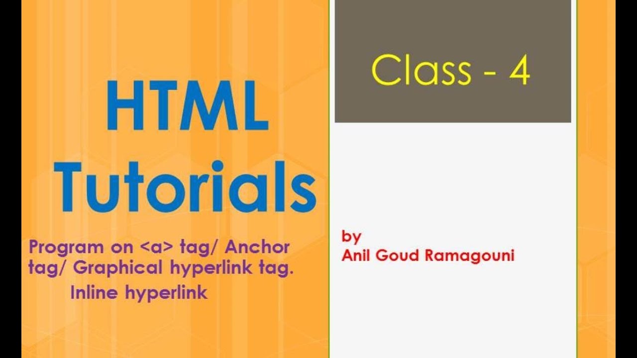 HTML Inline hyperlinking or Bookmarks Class 4. YouTube