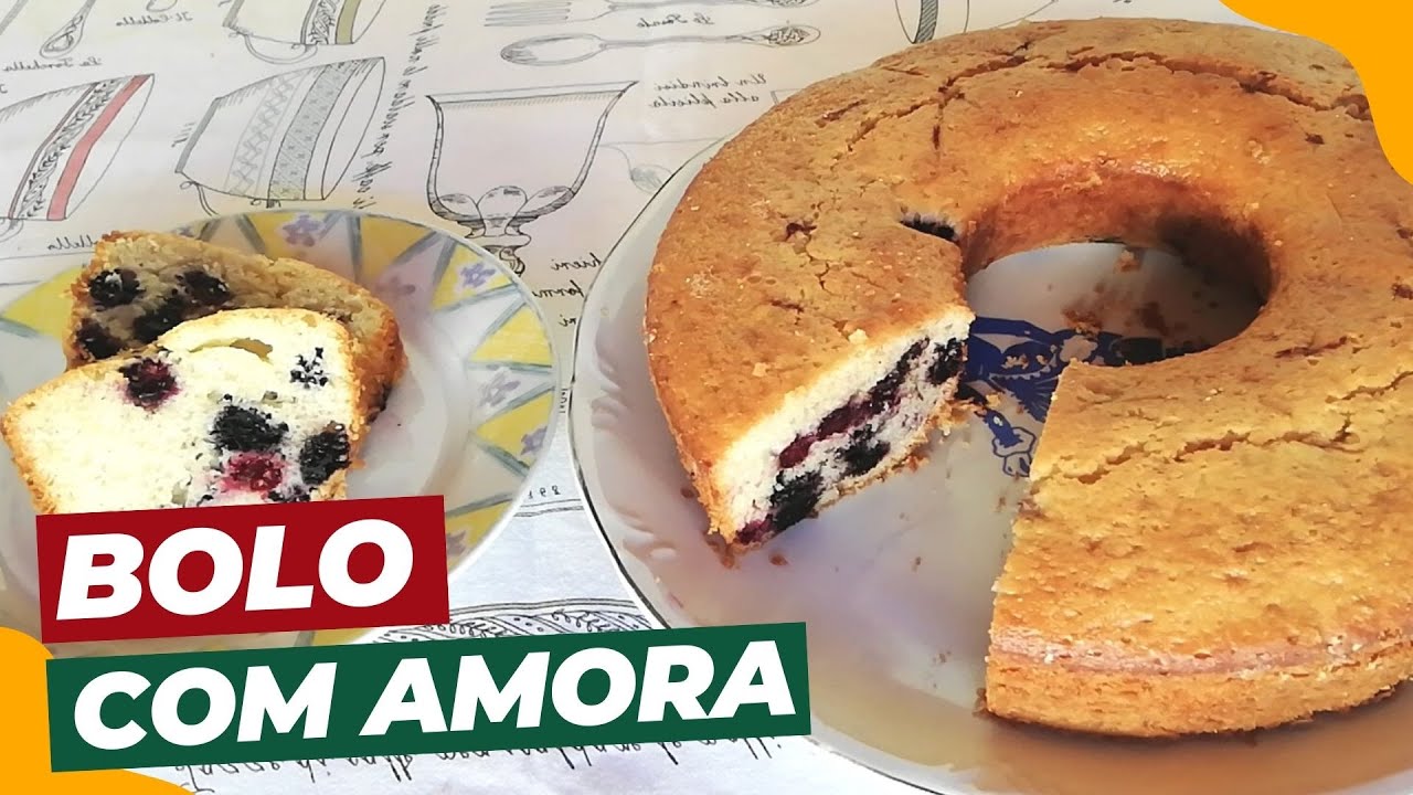 Bolo com Amora super fofinho, bolo delicioso para o café!