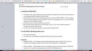 Hive Managed and External table | How and when use Hive table | Difference b/w Hive Tables | Saran