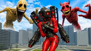 VERITY x CRUELITY HORROR VS SPEAKER GIRL TITAN EVOLUTION | Garry's Mod screenshot 3
