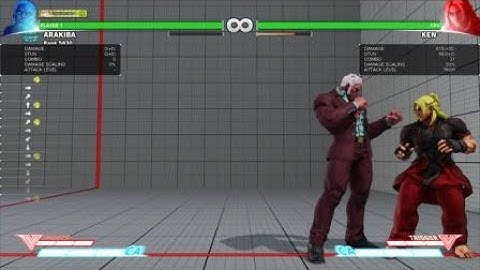 STREET FIGHTER V ARAKIBA Urien headbutt loop  with aegis 615 dam