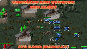 Command And Conquer Red Alert Skirmish 1v3 Hard (Map: Habitat) RTS Allied Gameplay PC Round 2