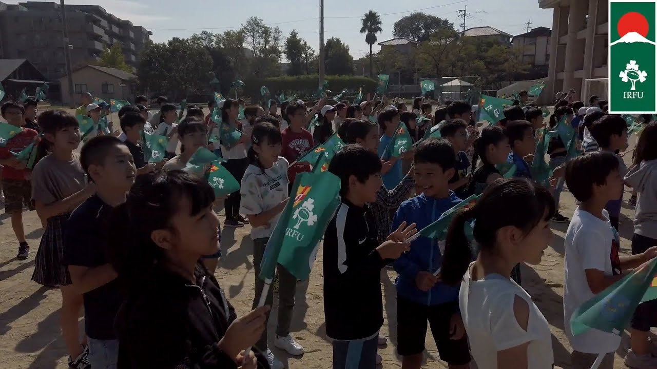 ulster bank Ireland Players Visit Kasuga Elementary