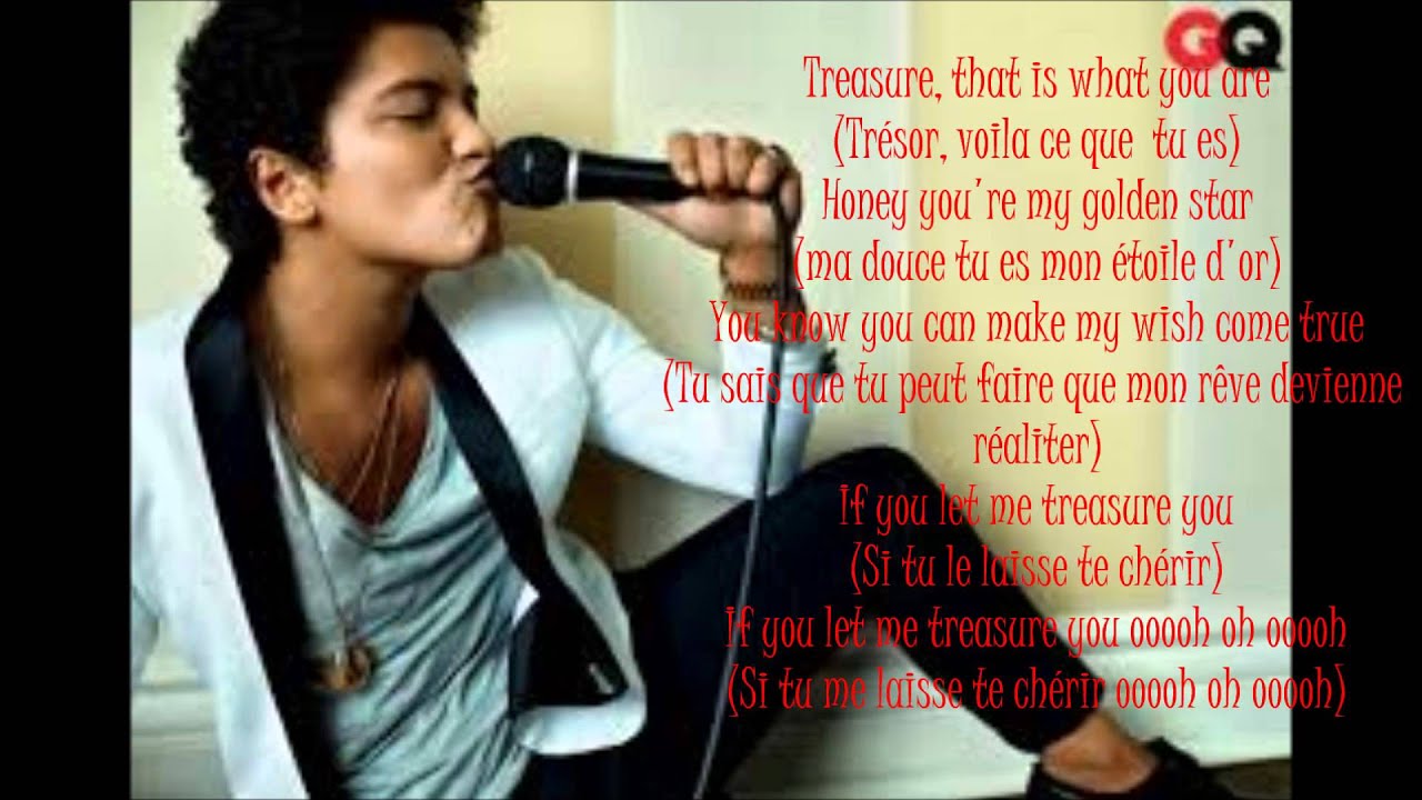 Treasure Bruno Mars Paroles et Traduction française ( and pictures