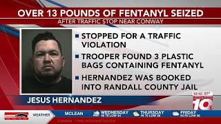 VIDEO: DPS: Over 13 pounds of fentanyl seized after traffic stop near Conway