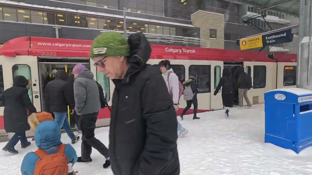 Calgary Downtown in Snowstorm