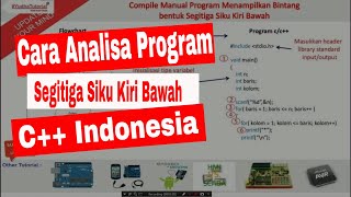 Cara Analisa Manual Program Bintang Segitiga Siku Kiri Bawah | Cara Program C++ Indonesia