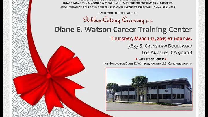 Ribbon Cutting Ceremony for the Diane Edith Watson...