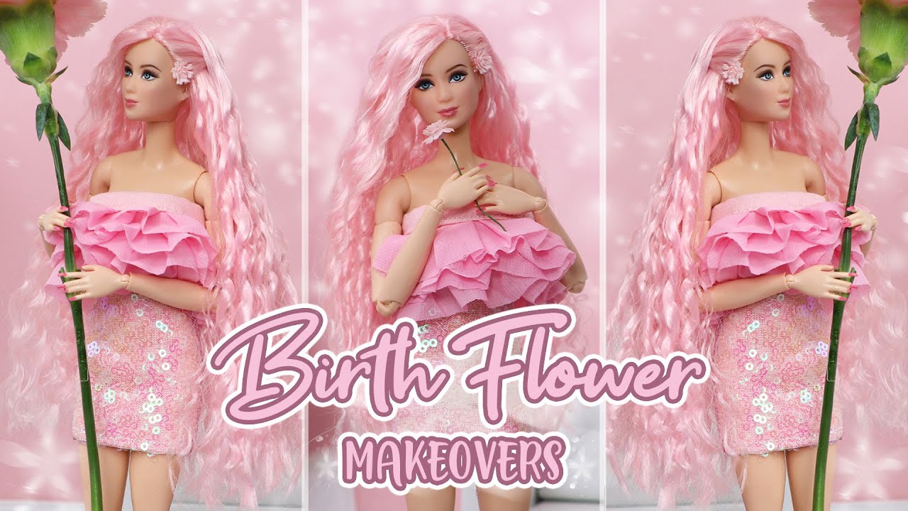 Barbie Birth Flower Doll Makeovers #1: Carnation