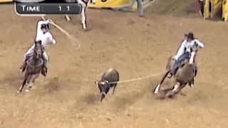 Celebrity 2000 NFR rnd#10 Team roping *bonus:not yet world champion Sid Steiner bulldoging*  Profile