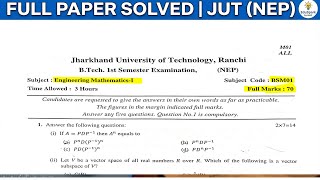 JUT Engineering Mathematics-1 (BSM01) 2023 Paper Solution | B.Tech 1st Sem | EduSpark by Amit