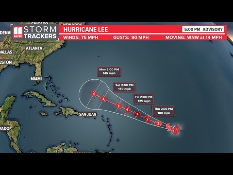 Hurricane Lee Wednesday PM update, expected to become extremely dangerous storm