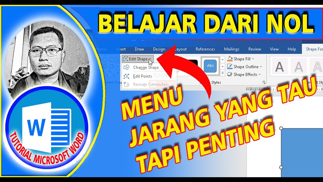  cara mengaktifkan menu edit shapes edit point di microsoft word youtube