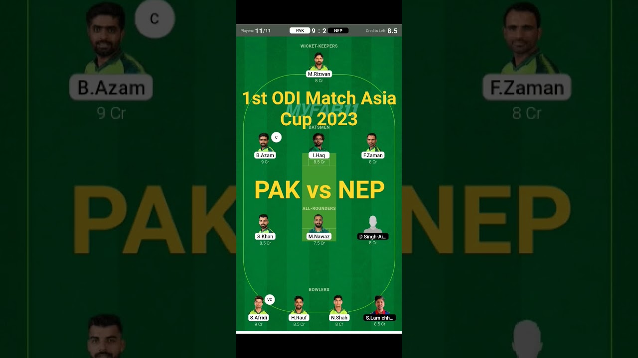 1st ODI Match Asia cup 2023 || PAK Vs NEP Dream11 Prediction || Asia cup 2023 pak vs nep