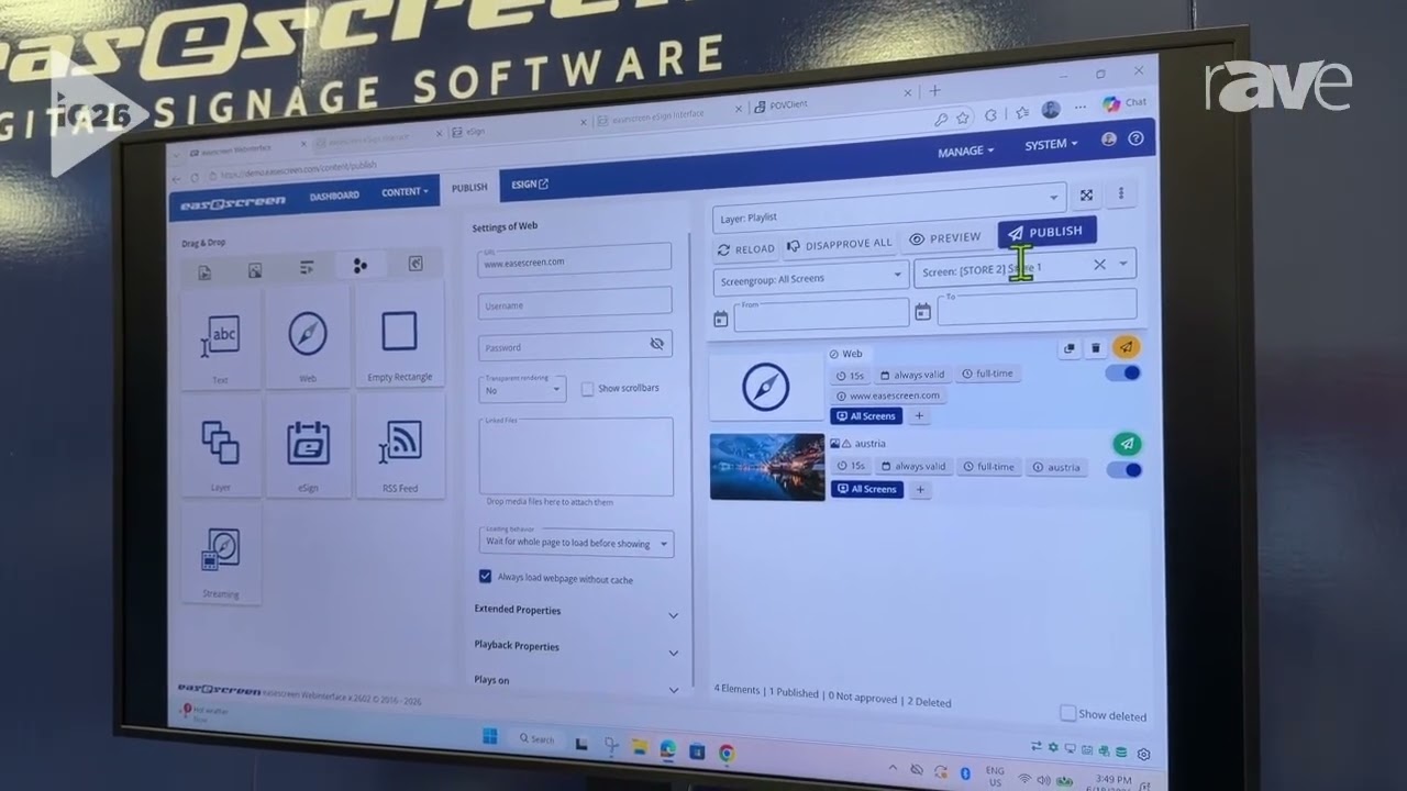 InfoComm 2026: Easescreen Exhibits Web Widget For Publishing Software