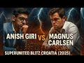 Anish Giri vs Magnus Carlsen | Epic Blitz Battle | SuperUnited Croatia 2025 (Round 1)