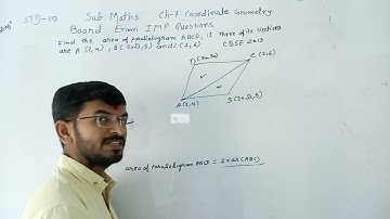 find the area of parallelogram ABCD if three of its vertices are A(2,4) B(2 + root 3,5)and C(2,6)