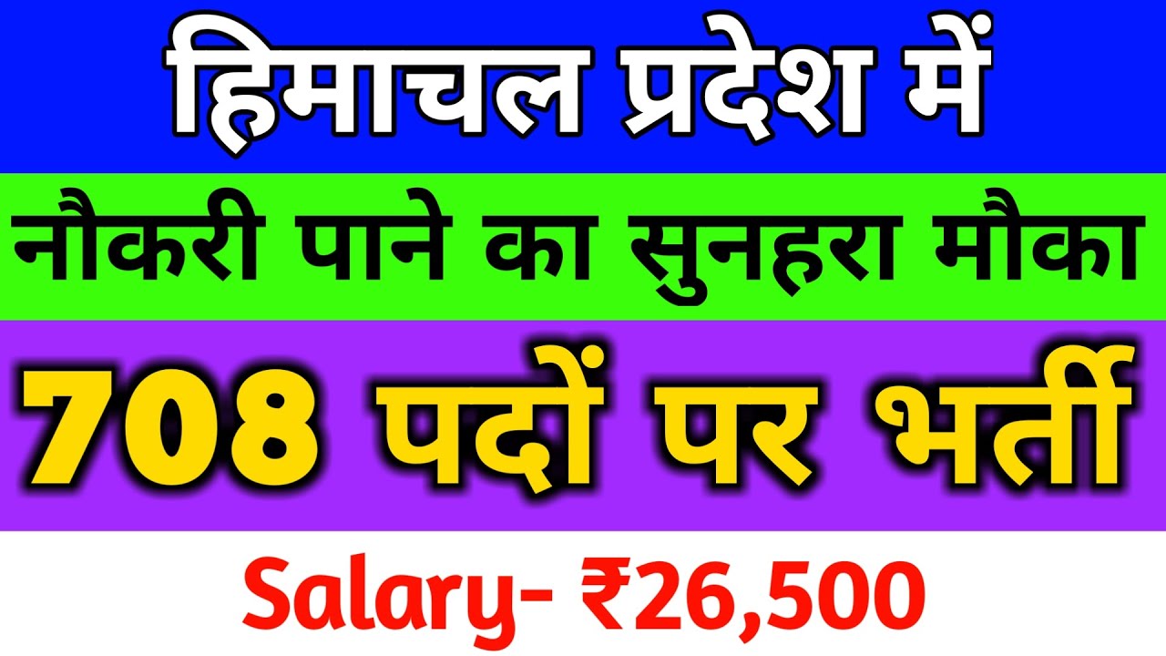 HP Job Recruitment 2020 | Total Posts - 708 | HP Latest Job Notification 2020 | HP Jobs 2020