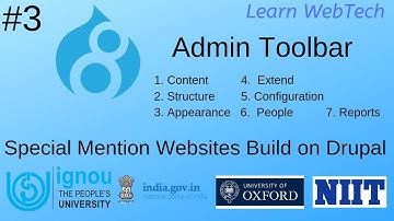 Drupal 8 Administration toolbar overview #3 |Drupal 8 Admin Navigation | The Drupal 8 Admin Toolbar