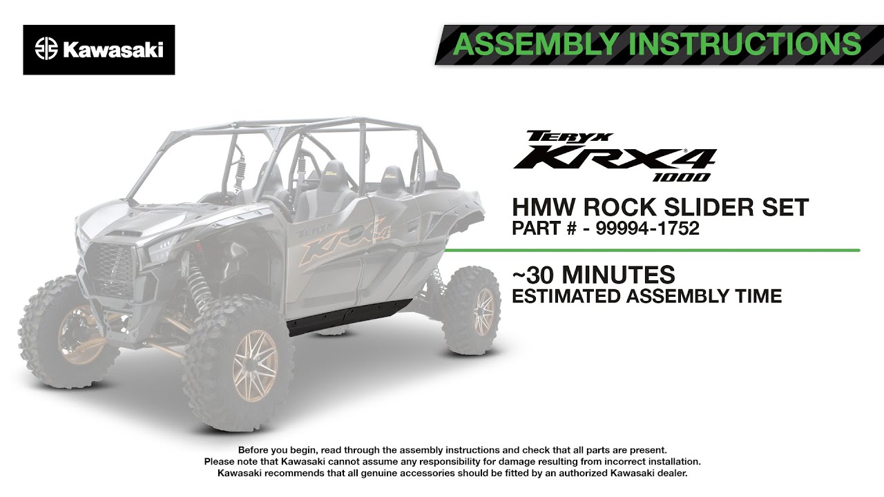 Kawasaki HMW Rock Slider Set - 2023-2026 Teryx KRX 4 - 99994-1752