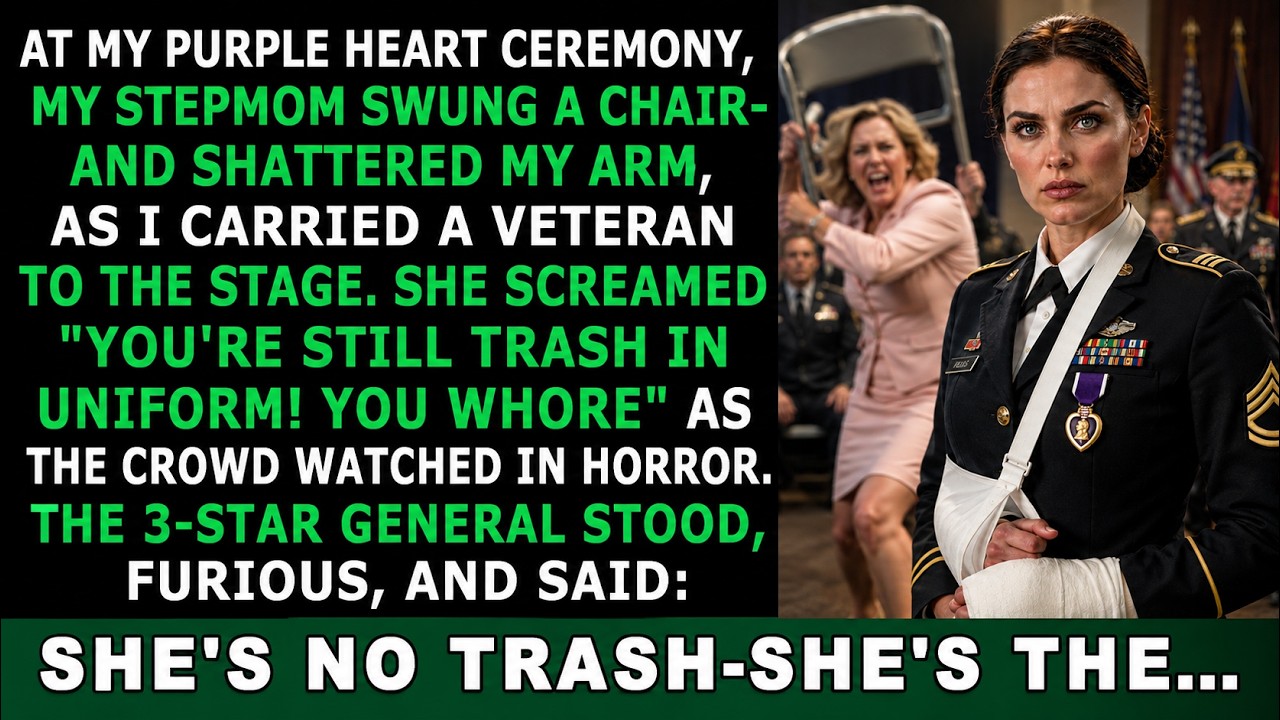 Ero sul palco a Fort Stewart, con il Purple Heart appena appuntato sul petto, quando mia matrigna Linda prese una sedia pieghevole e me la sbatté sull’avambraccio davanti a duecento persone. Mi si...