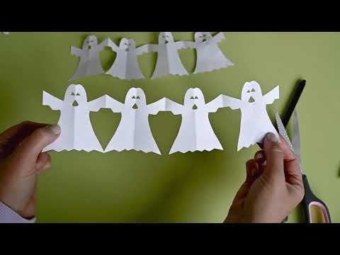 girlanda iz papirja, okrasitev za noč čarovnic, DIY Halloween Paper Garland, Easy Crafts for Kids