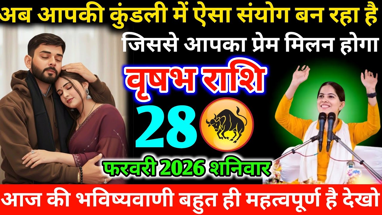 #वृषभ अब आपकी कुंडली में ऐसा संयोग बन रहा है जिससे आपका प्रेम मिलन होगा 27 फरवरी 2026 शुक्रवार  