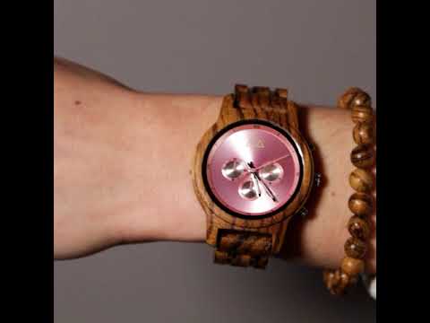 Vidéo : Grosse Montre Femme en Bois - Outdoor Zebra