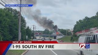 Details RV catches fire on I-95 in Warwick Update