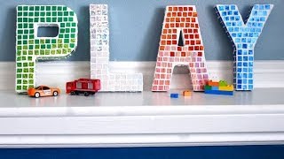 DIY Faux Tiled Mosaic Letters
