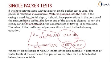 Determination of in Situ Permeability with Pumping In Test