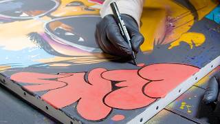 From Stencil to Vibrant Canvas ✨ | Urban Heartbeat | Painting Demo