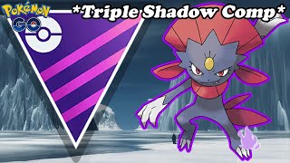 *SHADOW* WEAVILE is A MENACE on TRIPLE SHADOW TEAM in MASTER LEAGUE BATTLES | Pokemon GBL PvP